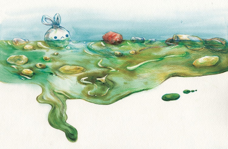環保 環保繪本 綠色永續 愛地球 綠色繪本 繪本推薦 迷繪本 大人繪本僅僅是個夢 塑膠袋小兔的冒險 一座小島