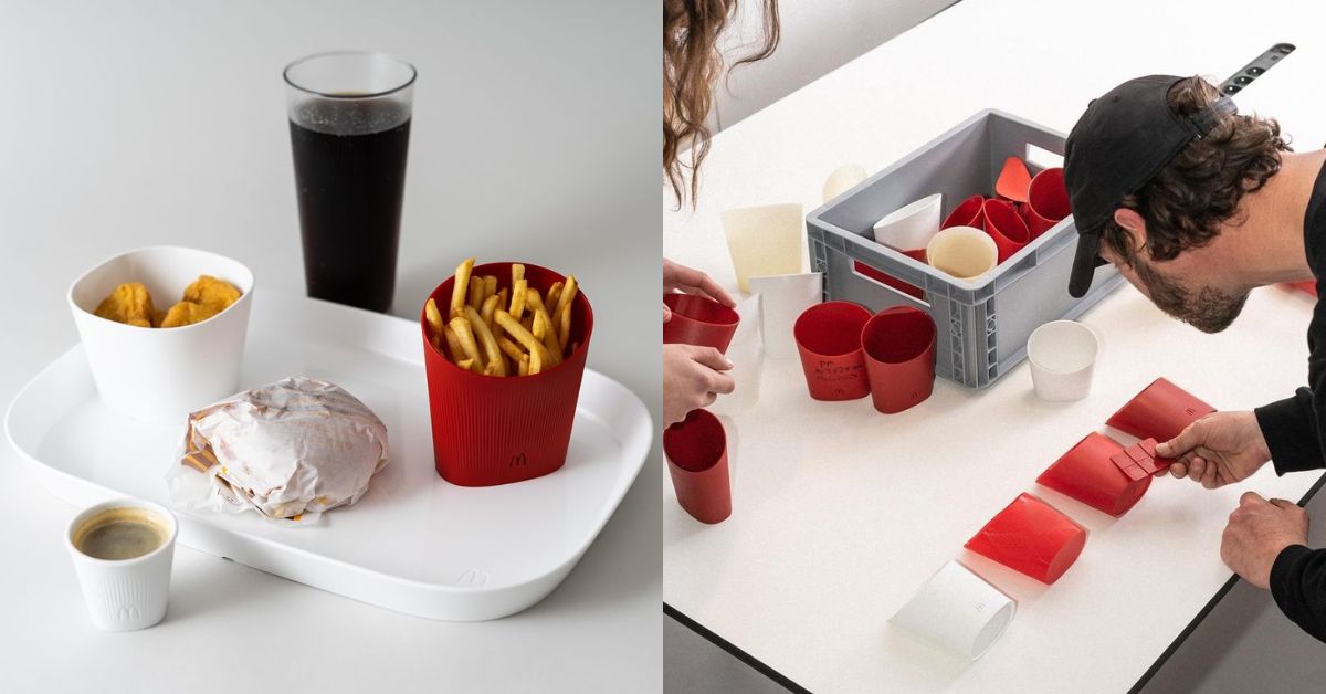 麥當勞極簡包裝！法國麥當勞與Elium Studio打造天然內用環保餐具，盤點四大亮點一次看