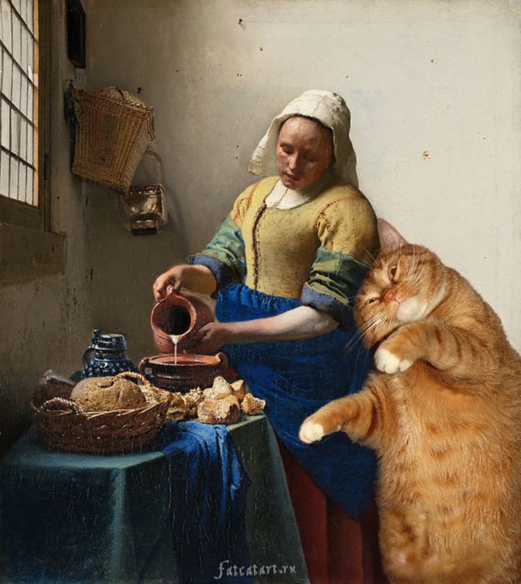 Zarathustra 俄國 油畫 插畫 藝術 貓咪 喵皇 倒牛奶的女僕 約翰尼斯 維梅爾