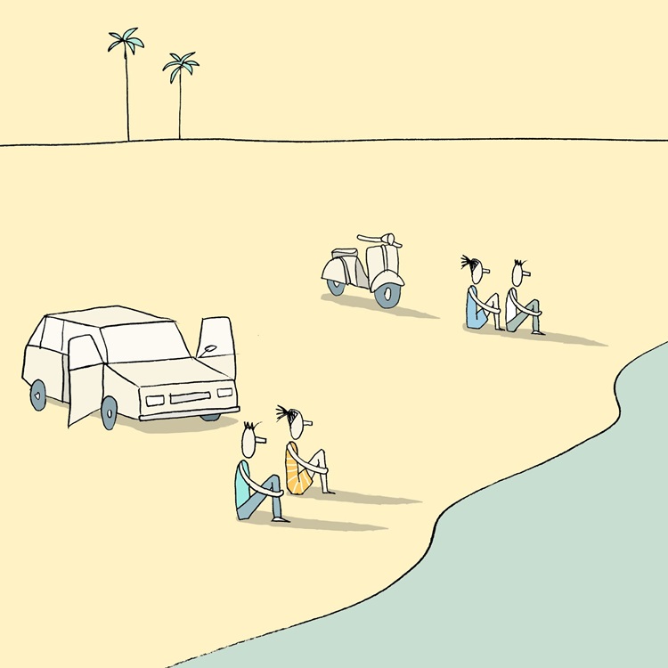 Yuval Robichek 以色列插畫 以色列 放鬆度假 海邊 放鬆心情 度假插畫