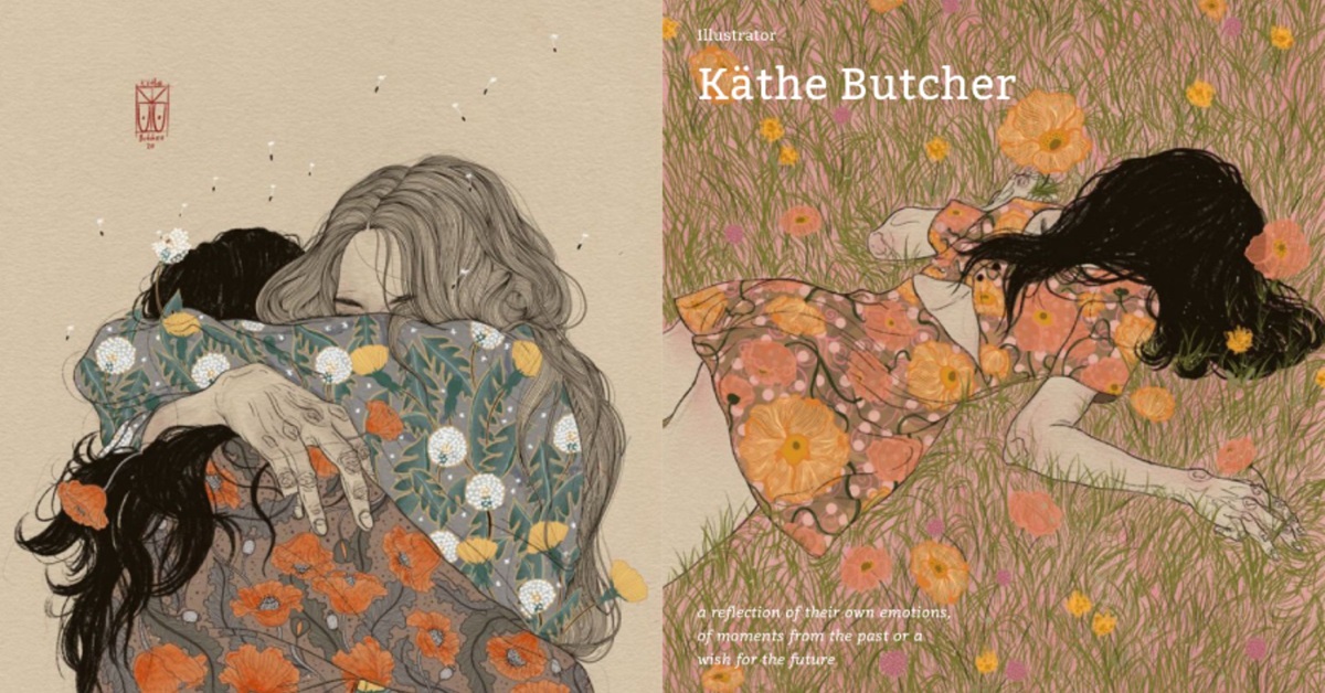 温柔拥抱像花一般绽放的她：德国插画家 Kthe 的最新女子群像