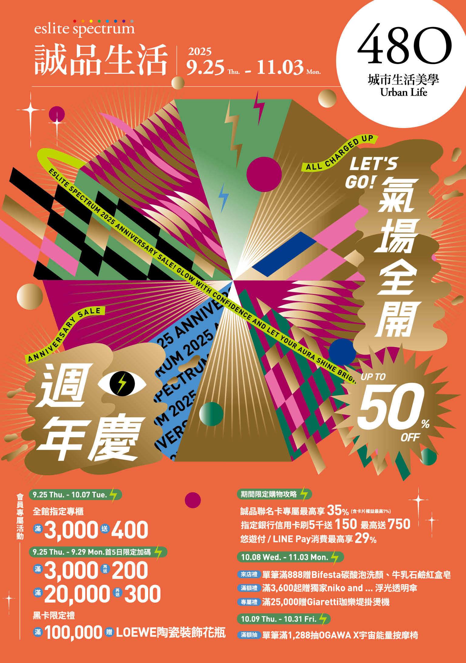 誠品生活480｜2025週年慶 Let's Go! 氣場全開