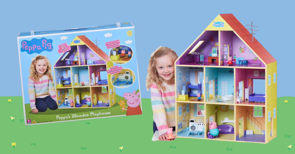 peppa pig deluxe wooden playhouse