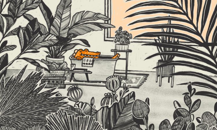 （經過多次的配⾊嘗試，最後決定使⽤溫暖明亮的⾊彩配置。）