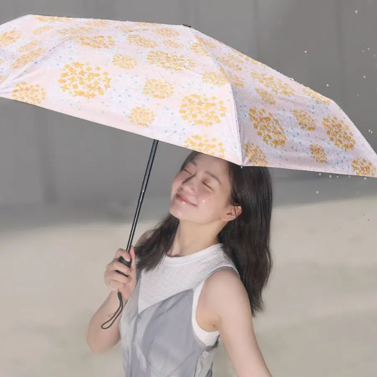 【rento】防晒黑胶安全自动伞-绣球花(橘)